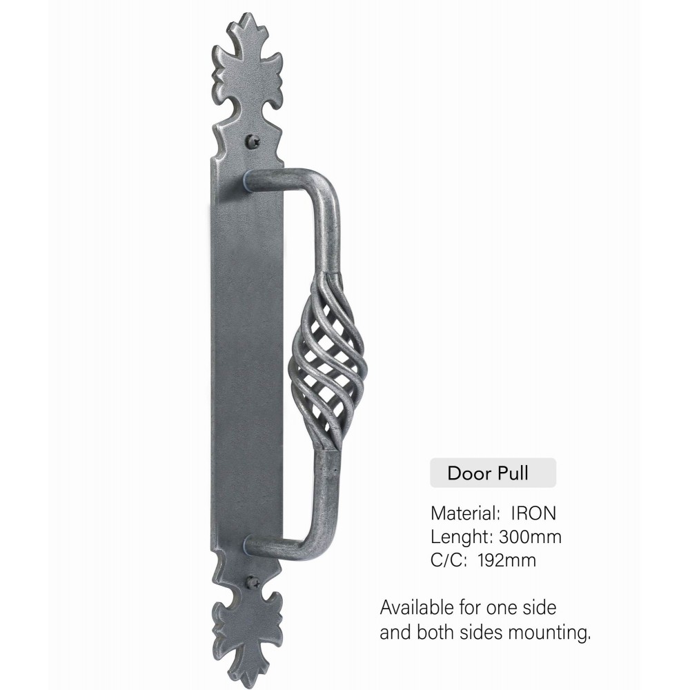 D7002/AI Antique Ironwork Birdcage Door Pull Handle Antique weathered Natural Iron Wood Door Hardware Home Decor, forged Beautiful Vintage Decorative Hardware Home Decor Rustic Wild West American Style  French Design Old World arts crafts creation