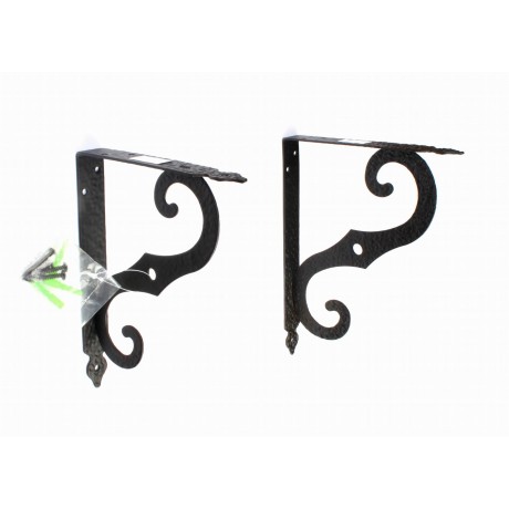  70019 Antique black steel shelf support Wall Mounting Bracket Frame Racks Wall Bookshelf (2PCS/pack)