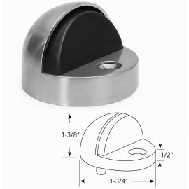  D1002/12 Floor Door Stopper Dome high with rubber bumper Satin Chrome Decorative Door Hardware Builders Hardware quick install Home Hardware Home Decor