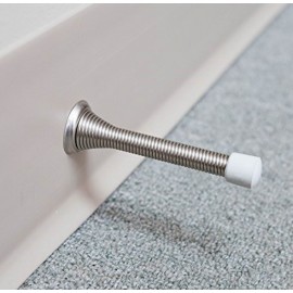  D1019SN Wall Door Stop  Wall Mounted Door Bumper Door Stopper, SN Finish Satin Nickel Brushed,Decorative Door Hardware Builders Hardware Quick Install Home Hardware Home Deco