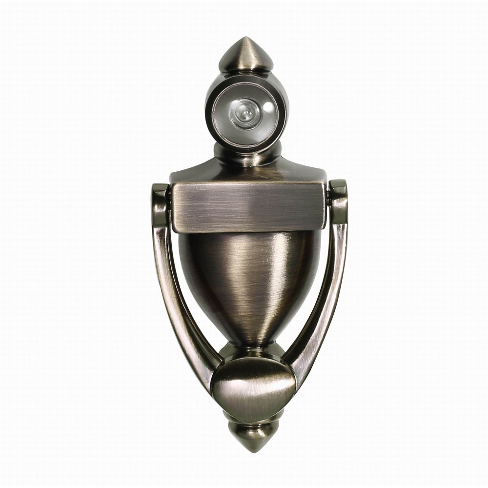  5" Inch Door knocker with 180 degree Door Viewer D28069V/128ABB , 128mm height Brushed Antique Brass Finish Decorative Door Hardware Builders Hardware quick install Home Hardware Home Decor
