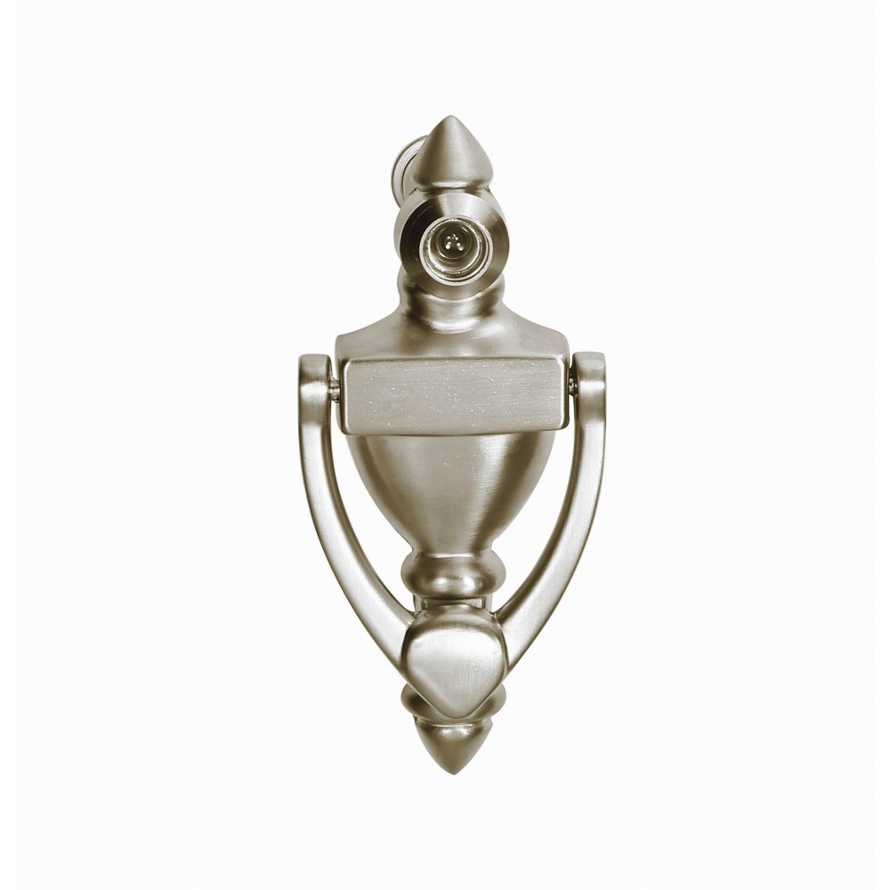  4" inch Door knocker with 160 degree Door Viewer D28120V/100SN, 100mm height SN Satin Nickel Finish Decorative Door Hardware Builders Hardware quick install Home Hardware Home Decor