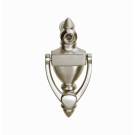  4" inch Door knocker with 160 degree Door Viewer D28120V/100SN, 100mm height SN Satin Nickel Finish Decorative Door Hardware Builders Hardware quick install Home Hardware Home Decor
