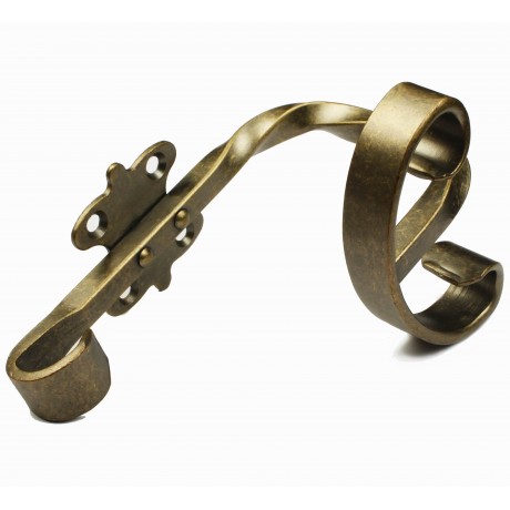  H0006/AE Antique Egnlish Brass Color Ironwork Curtain Hook Antique Brass Hook Iron forged Beautiful Vintage Decorative Hardware Home Decor Wild West American Style Design Old World arts crafts creations hand made Antique Home Hardware