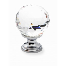  N1116/35CP Clear Crystal Knob Big Bright Chrome Polished Base Furniture Knob Drawer Cabinet Pull knob Italy Design Hardware Decorative 