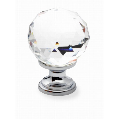  N1116/35CP Clear Crystal Knob Big Bright Chrome Polished Base Furniture Knob Drawer Cabinet Pull knob Italy Design Hardware Decorative 