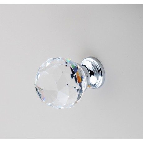  N1116/35CP Clear Crystal Knob Big Bright Chrome Polished Base Furniture Knob Drawer Cabinet Pull knob Italy Design Hardware Decorative 