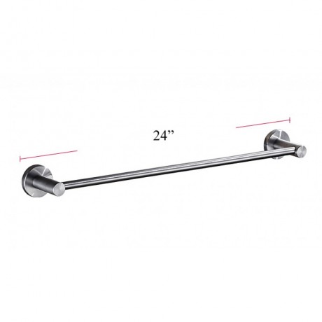 BSS70624 24" Inch, Bathroom Towel Single Bar Holder, Towel Rail Holder Wall Mount, Stainless Steel Brushed Finish.