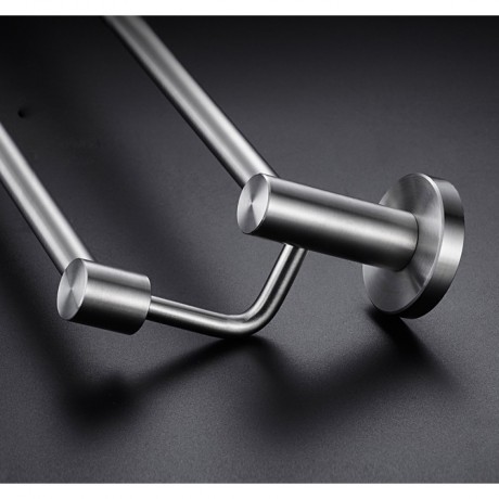 BSS706224 24" Inch, Bathroom Double Towel Bar Towel Rail Holder, Wall Mount. Stainless Steel Brushed Finish.