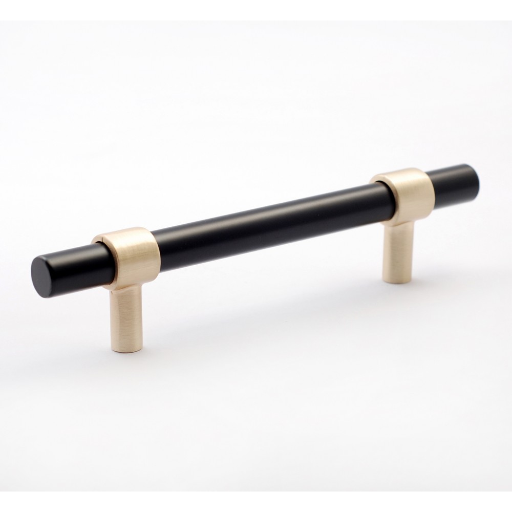 P7039.96GDBLK & P7039.128GDBLK Gold Brushed Modern Style Kitchen Cabinet Knob Pull Closet Wood Door Knob Cabinet Door Decoration Hardware Home Decor Furniture Handle Knob Drawer Knob Cupboard Knob