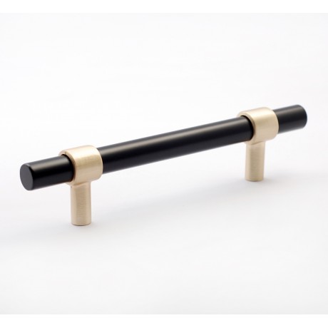 P7039.96GDBLK & P7039.128GDBLK Gold Brushed Modern Style Kitchen Cabinet Knob Pull Closet Wood Door Knob Cabinet Door Decoration Hardware Home Decor Furniture Handle Knob Drawer Knob Cupboard Knob