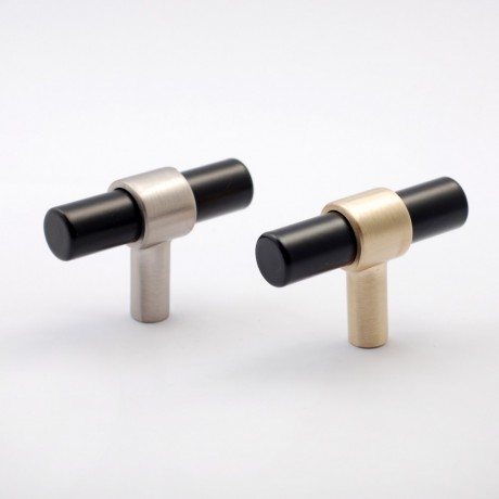 N70390.GDBLK Gold Brushed Modern Style Kitchen Cabinet Knob Pull Closet Wood Door Knob Cabinet Door Decoration Hardware Home Decor Furniture Handle Knob Drawer Knob Cupboard Knob