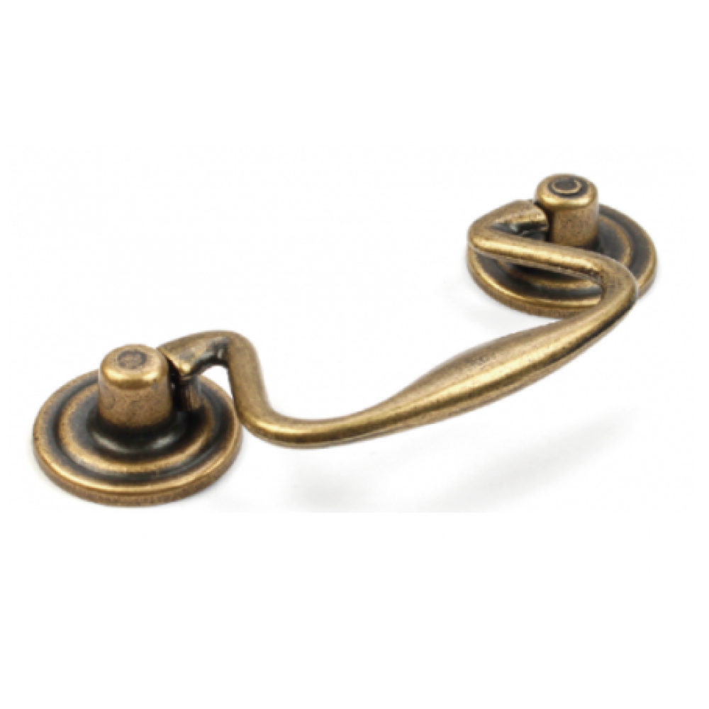 P88025/64AE 2-1/2" inch (64mm) Beautiful Vintage Antique English Brass Finish Kitchen Cabinet Pull Drop Handle Decorative Cabinet Hardware Home Decor Furniture Pull Knob Drawer Handle Cupboard Pull