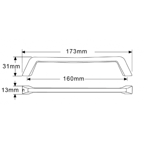  6-1/4 " inch (160mm) P88957/160BLK Flat Black Finish Powder Coated Euro Design Modern Style Kitchen Cabinet Pull Handle Closet Wood Door Pull handle Cabinet Door Decorative Hardware Home Decor Cabinet Furniture Pull Drawer Handle Cupboard