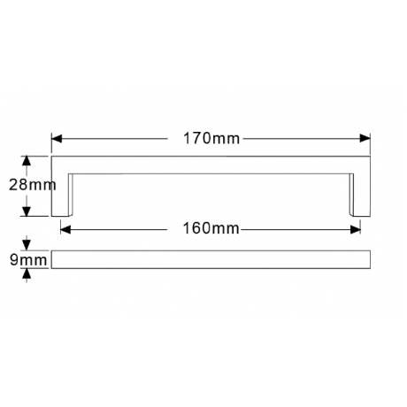 P88512BLK Flat Black Finish Powder Coated Euro Design Modern Style Kitchen Cabinet Pull Handle Closet Wood Door Pull handle Cabinet Door Decorative Hardware Home Decor Cabinet Furniture Pull Drawer Handle Cupboard Pull