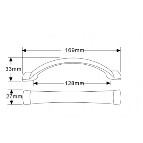  5" inch (128mm)P88890/128SN Slightly Brushed Satin Nickel Modern Style Kitchen Cabinet Pull Handle Closet Wood Door Pull handle Cabinet Door Decorative Hardware Home Decor Cabinet Furniture Pull Drawer Handle Cupboard Pull