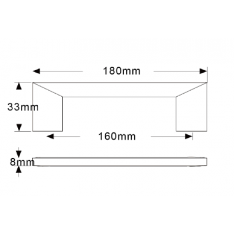  6-1/4" inch (160mm) P88912/160ABB Antique Bronze Brushed Euro Design Modern Style Kitchen Cabinet Pull Handle Closet Wood Door Pull handle Cabinet Door Decorative Cabinet Hardware Home Decor Furniture Pull Drawer Handle Cupboard Pull