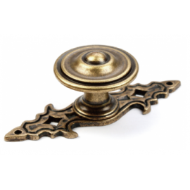  N88152/34AE 1-3/8" inch (34mm) Beautiful Vintage Antique English Brass Finish Kitchen Cabinet Pull Handle Closet Wood Door Pull handle Cabinet Door Decorative Hardware Home Decor Cabinet Furniture Pull Drawer Handle Cupboard Pull
