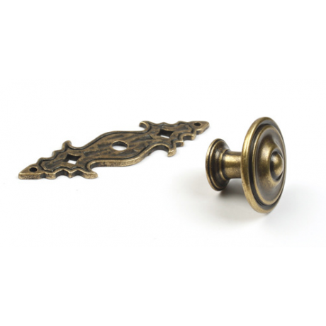  N88152/34AE 1-3/8" inch (34mm) Beautiful Vintage Antique English Brass Finish Kitchen Cabinet Pull Handle Closet Wood Door Pull handle Cabinet Door Decorative Hardware Home Decor Cabinet Furniture Pull Drawer Handle Cupboard Pull