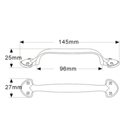  P88106/96ARS 3-3/4" inch (96mm) Beautiful Vintage Aged Victorian Antique Ruby Silver Kitchen Cabinet Pull Handle Closet Wood Door Pull handle Cabinet Door Decorative Hardware Home Decor Cabinet Furniture Pull Drawer Handle Cupboard Pull