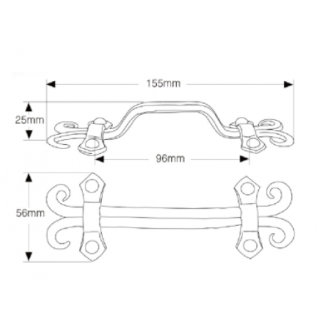  P88755/96AP 3-3/4" inch (96mm) Beautiful Vintage Classic Elegent Style Design Antique Pewter Kitchen Cabinet Pull Handle Closet Wood Door Pull handle Cabinet Door Decorative Hardware Home Decor Cabinet Furniture Pull Drawer Handle Cupboard 
