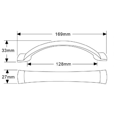  P88890/128CP 5"(128mm) CP Finish Chrome Plated Shining Bright Modern Style Kitchen Cabinet Pull Handle Closet Wood Door Pull handle Cabinet Door Decorative Cabinet Hardware Home Decor Furniture Pull Drawer Handle Cupboard Pull